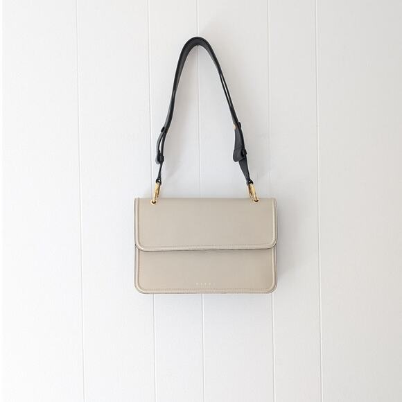Marni Off-White New Beat Gold Logo Colorblocked Leather Shoulder Bag One Size - Picture 1 of 11